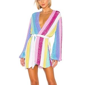 Retrofete Gabrielle Sequin Robe Dress- Unicorn Stripe